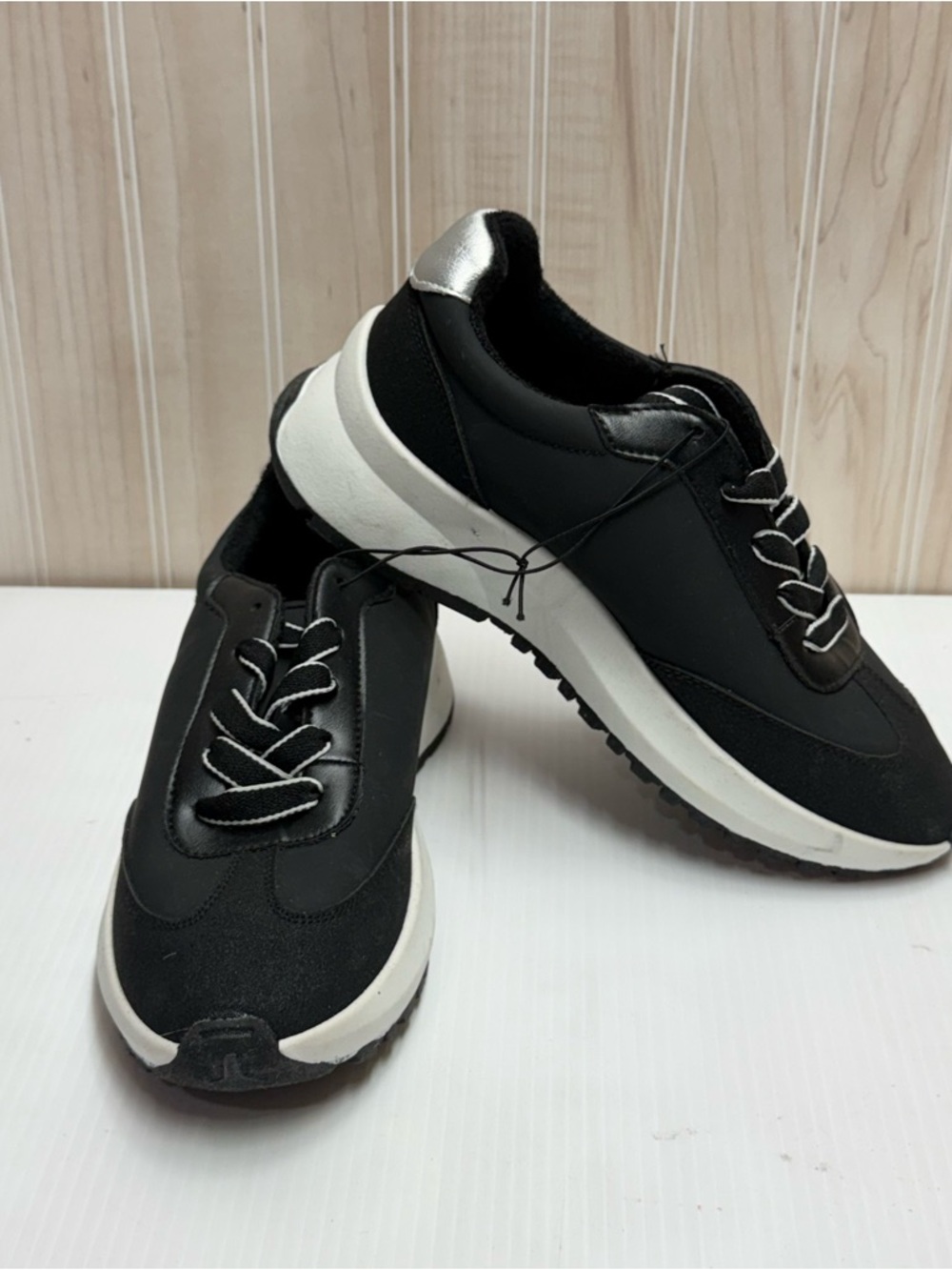 Anne Klein Black Sneakers with White Midsoles